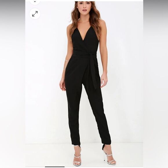 Lulu’s Advanced Degree Black Sleeveless Jumpsuit - Picture 2 of 16